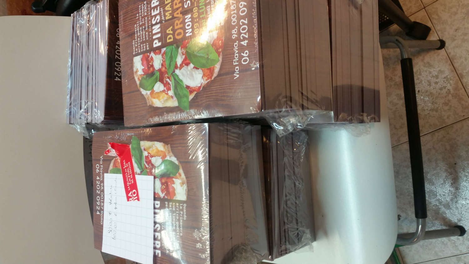 Volantini-menu per Pinsere